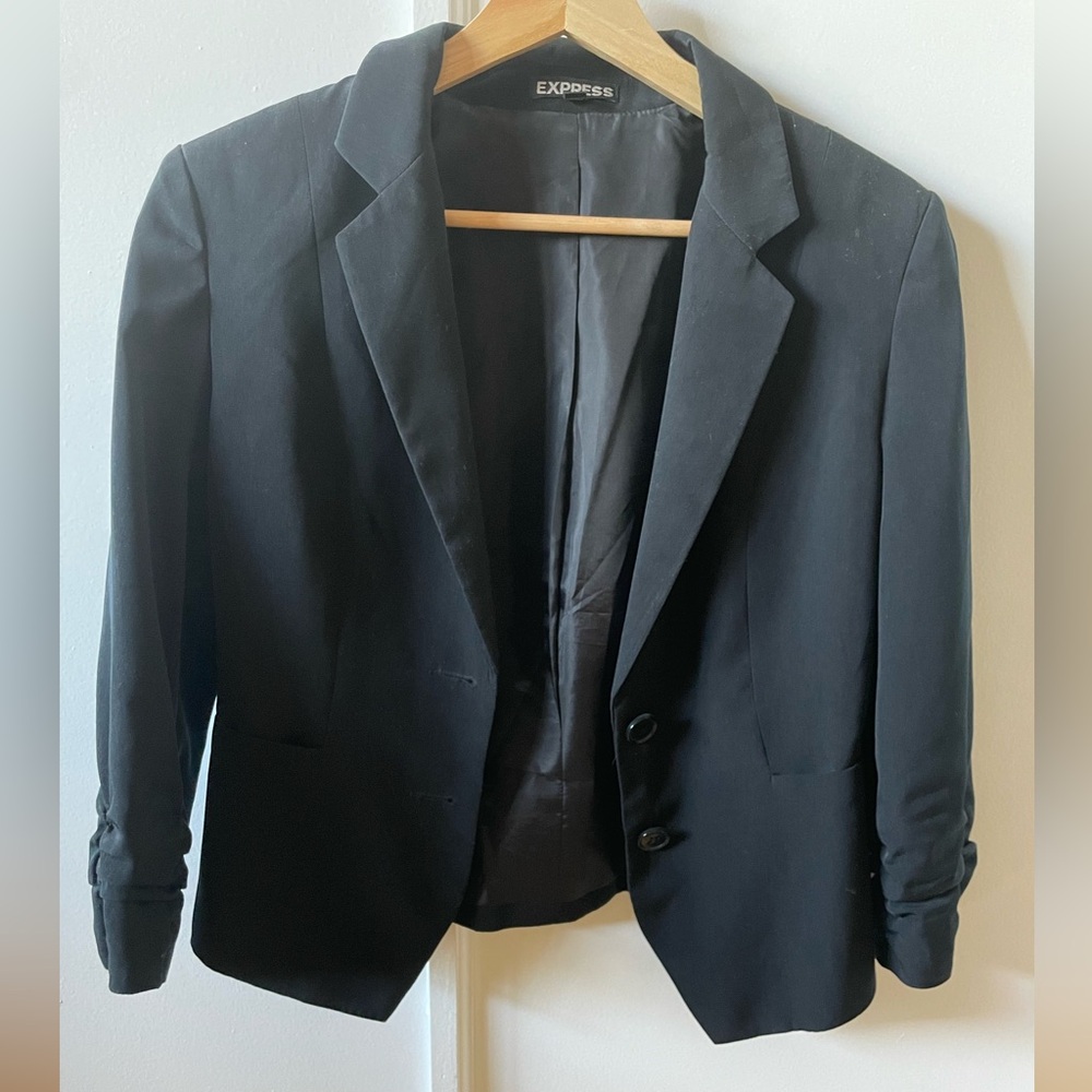Express blazer crop sleeve